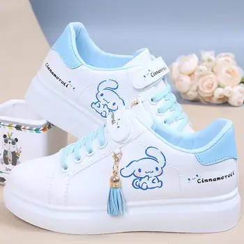 Sanrio Kawaii Kuromi Cinnamoroll Детская обувь для девочек, милые кроссовки с аниме My Melody, мягкая подошва, противоскользящий подарок для детей