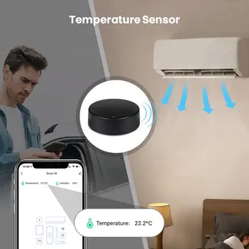 Tuya WiFi 3 В 1 ИК Универсальный Пульт Дистанционного Управления Датчиком Температуры И Влажности Smart Life App Control Работа с Alexa Google Home 1