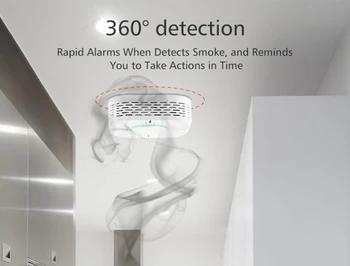 Wi-Fi Детекторы дыма Противопожарная защита Портативный детектор дыма Домашняя безопасность Пульт дистанционного управления Датчик пожарной сигнализации 2