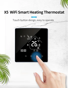 X5 GA-2 Wifi Умный термостат отопления ЖК-дисплей Голосовое управление Alexa Tuya Alice / Регулятор температуры электрического/ водяного пола