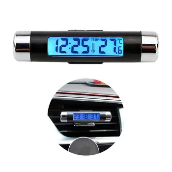 Автомобильные мини-часы Термометр Цифровые часы дисплей Автомобильная фурнитура