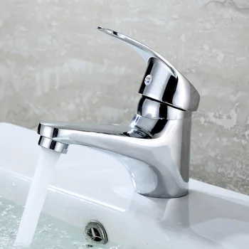 Быстрооткрывающийся Водосберегающий кран для раковины с холодной водой, Хромированный Кран для ванной комнаты с одной ручкой и одним отверстием, краны для защиты от коррозии на бортике 2