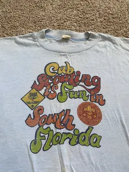 Винтажная футболка Boy Scouts BSA Cubs с одним швом, Южная Флорида, Майами 80-х 0