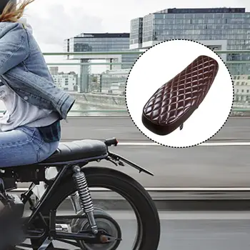 Винтажное сиденье для мотоцикла Cafe Racer из искусственной кожи плоское седло 63 см/24,8 дюйма длиной 2