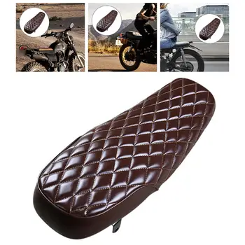 Винтажное сиденье для мотоцикла Cafe Racer из искусственной кожи плоское седло 63 см/24,8 дюйма длиной 4