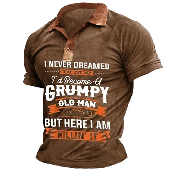 Винтажные футболки, рубашка поло с 3D принтом персонажей, повседневная летняя футболка с короткими рукавами в стиле ретро, топ Оверсайз, мужская одежда 0