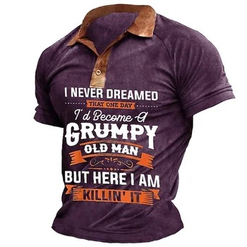 Винтажные футболки, рубашка поло с 3D принтом персонажей, повседневная летняя футболка с короткими рукавами в стиле ретро, топ Оверсайз, мужская одежда 5