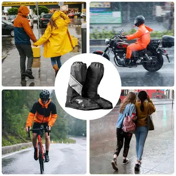 Водонепроницаемые Износостойкие непромокаемые бахилы с высокими трубками, Непромокаемые бахилы для защиты от дождя, Мотоциклетные непромокаемые уличные чехлы для ботинок от дождя