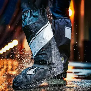 Водонепроницаемые Износостойкие непромокаемые бахилы с высокими трубками, Непромокаемые бахилы для защиты от дождя, Мотоциклетные непромокаемые уличные чехлы для ботинок от дождя 2