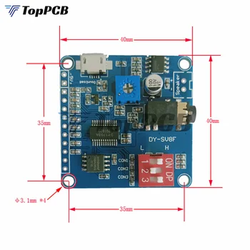 Воспроизведение Голосового Звука Модуль MP3-Плеера UART I/O Trigger Класса D Плата Усилителя 5 Вт 8 М Накопитель DY-SV8F SD/TF Карта для Arduino 3