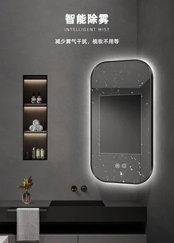 Вращающееся зеркало в ванной, интеллектуальное светодиодное светящееся зеркало, выдвижное угловое зеркало в ванной, складной небольшой блок feng shui mir 5