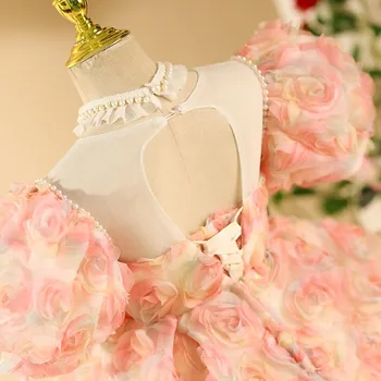 Высококачественное Вечернее Платье Принцессы Chidlren's С Цветочным Жемчугом И Открытой спиной, Свадебные Платья Для Выступлений на День Рождения Для Девочек A2991 5