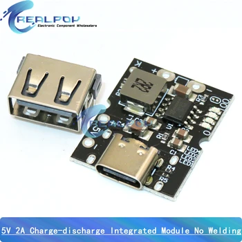 Высокоточный модуль зарядки-разряда 5 В 1A / 2A, встроенный модуль ввода-вывода Type-C / Micro USB, совместимый с усилением литиевой батареи 4,2 В 3