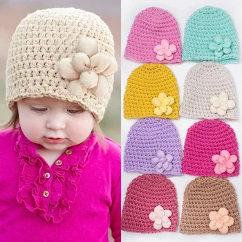 Вязаная детская шапочка для девочек и мальчиков, эластичный капор для новорожденных, осенне-зимние теплые шапки-тюрбаны, однотонная шерстяная шапочка, детские аксессуары 0