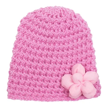 Вязаная детская шапочка для девочек и мальчиков, эластичный капор для новорожденных, осенне-зимние теплые шапки-тюрбаны, однотонная шерстяная шапочка, детские аксессуары 2