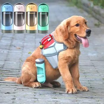 Герметичная бутылка для воды для собак Практичная Масштабируемая пластиковая поилка для кошек С фильтром Дозатор воды для щенков на открытом воздухе 3