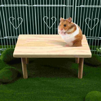 Деревянная платформа для игры с хомяками, Подставка для игры с маленькими домашними животными, миска для еды, Стол для воды, Клетка, аксессуар 1