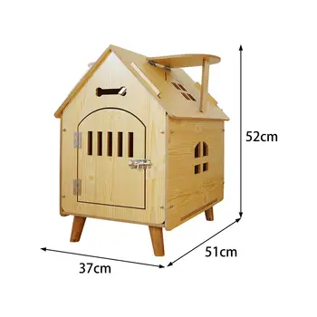 Деревянный домик для домашних животных Кошачья кровать Деревянная вентиляция Убежище для кроликов на высоких ножках с крышей Убежище для кроликов для маленьких средних собак Щенок 5