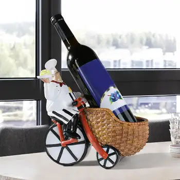 Держатель для бутылки вина от шеф-повара, дизайн велосипеда для верховой езды от шеф-повара, отдельно Стоящее хранилище для вина для бара, Центральная винная витрина в европейском стиле 4