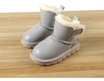 Детские ботинки для девочек и мальчиков, водонепроницаемая Толстая теплая обувь для девочек, Ботильоны, Зимние ботинки Sapato, Хлопковая детская обувь для девочек