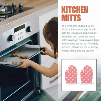 Детские прихватки для духовки Кухонные термостойкие перчатки из полиэстера Перчатки для микроволновой печи Кухонные прихватки для выпечки для детей 1