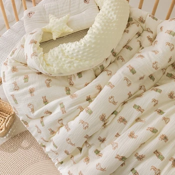 Детское полотенце, впитывающее хлопок, Пеленает новорожденного, обертывает одеялом, покрывалом для коляски, покрывалом для младенцев 4