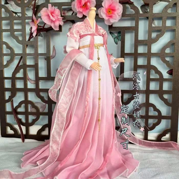 Длинное платье 1/6 масштаба, женский китайский наряд Hanfu, древняя женская одежда, 30-сантиметровая кукольная модель, облегающая фигурку солдата, игрушки для тела 0