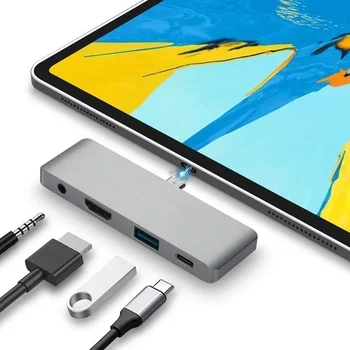Док-станция Type C-концентратор USB C-HDMI-совместимый адаптер 4K USB-C для MacBook Pro Док-станция Type C для iPad Pro 2018 Macbook Pro Samsung S9 1