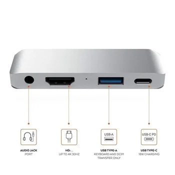 Док-станция Type C-концентратор USB C-HDMI-совместимый адаптер 4K USB-C для MacBook Pro Док-станция Type C для iPad Pro 2018 Macbook Pro Samsung S9 3