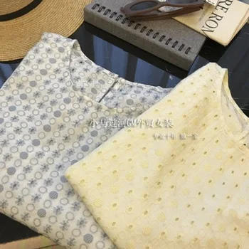 Женская короткая рубашка с цветочным принтом и круглым вырезом 2023, Летняя Женская рубашка с пышными рукавами, топ 3