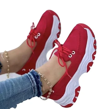 Женская обувь на платформе со шнуровкой, повседневные удобные дышащие кроссовки, модные теннисные туфли Zapatillas Mujer Chaussure Femme 1