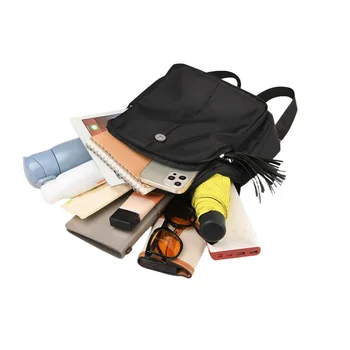 Женские рюкзаки с кисточками, Модный женский черный рюкзак, Женская дорожная сумка большой емкости, новая повседневная студенческая школьная сумка для дам 5