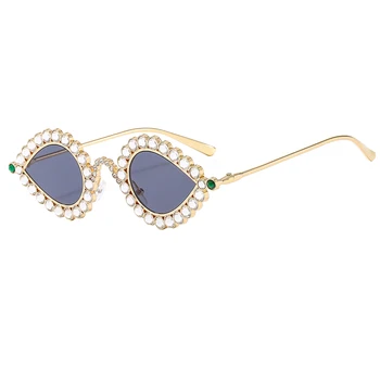 Женские солнцезащитные очки в стиле ретро с бриллиантами 
