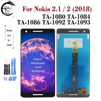 ЖК-дисплей с рамкой для Nokia 2.1 Display N2 2018 TA-1080 TA-1084 TA-1086 TA-1092 Сенсорный экран с цифровым преобразователем в сборе N2.1 Замена