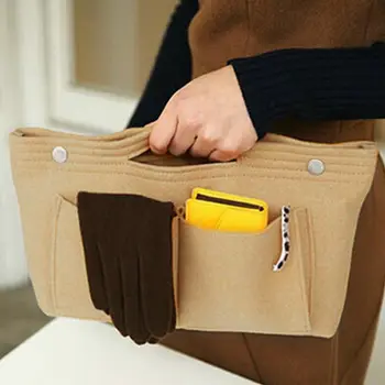 ЗАПАСНАЯ сумка из США, женская фетровая Удобная Органайзер, вставка с несколькими карманами, футляр для путешествий 4