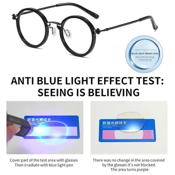 Защита глаз Очки для чтения с защитой от синего света, блокирующие синие лучи, Металлические очки для дальнозоркости, сверхлегкие круглые очки для офиса 4