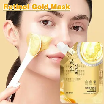 Золотая маска для лица с ретинолом и пептидом, Омолаживающая, Подтягивающая, Увлажняет и глубоко укрепляет, очищает кожу лица с контролем жирности N6I5