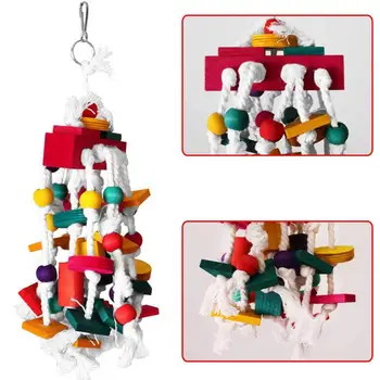 Игрушки для жевания птиц Для попугаев, разноцветные натуральные деревянные кубики, игрушка для обогащения, Разноцветная натуральная экологичная игрушка для обогащения 2