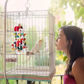 Игрушки для жевания птиц Для попугаев, разноцветные натуральные деревянные кубики, игрушка для обогащения, Разноцветная натуральная экологичная игрушка для обогащения 3