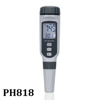 Измеритель pH Кислотности pH818 Профессиональный тестер качества воды с ручкой для измерения Кислотности pH818 для аквариума Портативный