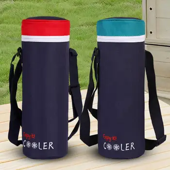 Изолированная сумка-переноска для бутылки с водой с регулируемым плечевым ремнем, сумка-холодильник, держатель для бутылки, чехол для пляжного похода, кемпинга 5