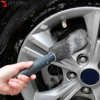 Инструменты для автоматической мойки и чистки автомобильных колес Портативная щетка для чистки колесных дисков, спиц и обода из микрофибры 1