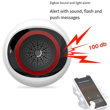 Интеллектуальная звуковая и световая сигнализация с защитой от кражи 100 ДБ, датчик высокой громкости 2 В 1, бытовой USB-аккумулятор, защита от кражи 2