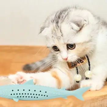 Интерактивная имитация чистки зубов, игрушки для рыб и кошек, аксессуары для котенка и домашних животных, принадлежности для кошек, Игрушка для рыб и кошек, игрушка для обучения жеванию. 4