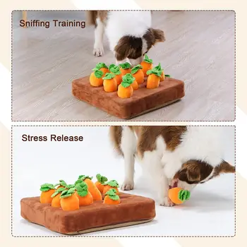 Интерактивные игрушки для собак, морковный коврик для собак, плюшевые игрушки-головоломки 2 в 1, кормление из носа, игры для снятия стресса у домашних животных 2