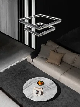 Итальянский светильник Роскошный подвесной светильник для гостиной Современная и простая атмосфера Подвесной светильник из алюминиевого стекла Персонализированный и 1