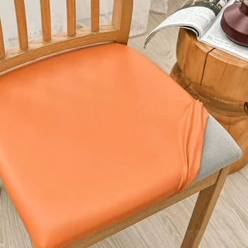 Квадратный чехол для подушки для стула из искусственной кожи, водонепроницаемые чехлы для кухонных обеденных сидений, Съемные чехлы для подушек для стульев для столовой