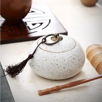 Керамика в современном стиле, Маленькая чайная подставка, китайская коробка для хранения всех видов чая, канистра из грубой керамики, контейнер для чая Пуэр 0