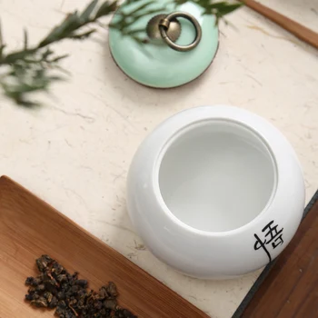 Керамика в современном стиле, Маленькая чайная подставка, китайская коробка для хранения всех видов чая, канистра из грубой керамики, контейнер для чая Пуэр 3