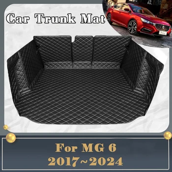 Коврик Для Багажника Автомобиля MG6 MG 6 2017 ~ 2024 Грязезащитный Полностью Коврик Для Багажника Задний Грузовой Лоток Автомобильные Аксессуары 2019 2020 2021 2022 2023